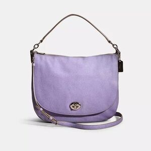 COACH Turnlock Hobo Shoulder Bag In Silver/Iris